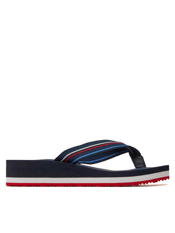 Tommy Hilfiger Tommy Hilfiger Japanke Wedge Stripes Beach Sandal FW0FW07858 Tamnoplava