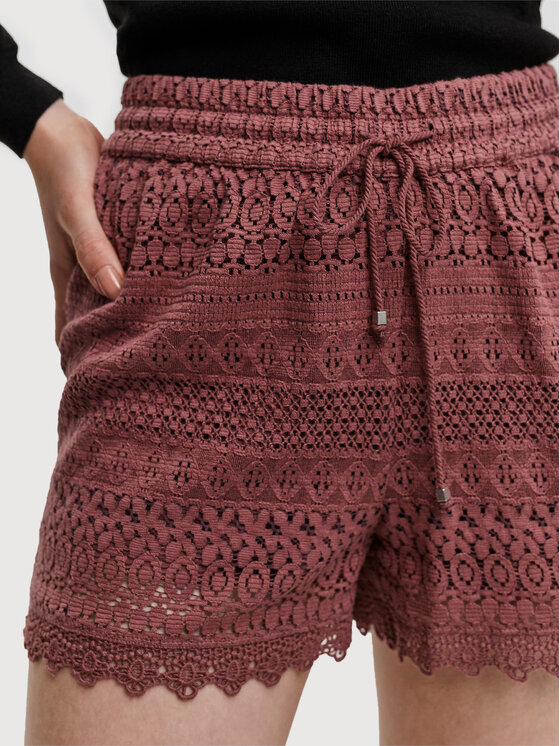 Vero Moda Vero Moda Bavlnené šortky Honey 10190155 Bordová Regular Fit