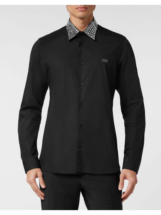 PHILIPP PLEIN PHILIPP PLEIN Koszula 20695 Czarny Fitted Fit