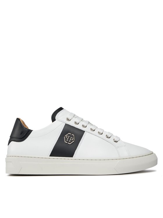 PHILIPP PLEIN PHILIPP PLEIN Sneakersy Leather Lo-Top Sneakers Hexagon AACS MSC3905 PLE075N Biela