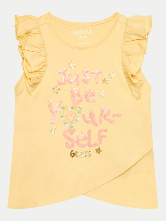 Guess Guess Completo T-shirt e pantaloncini K4GG03 K6YW3 Giallo Regular Fit