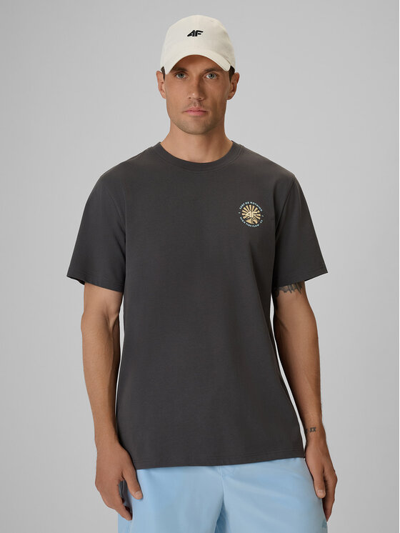 4F 4F T-Shirt CATCH THE WAVE Szary ciemny Regular Fit