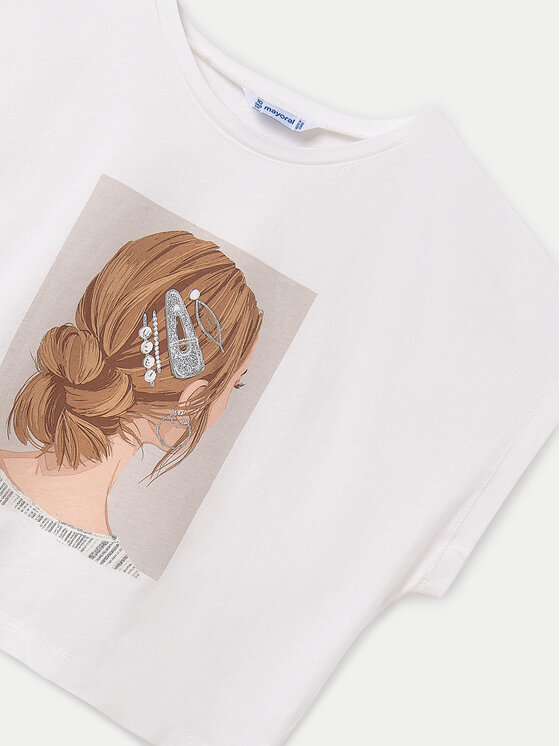 Mayoral Mayoral Футболка 6021 Écru Relaxed Fit