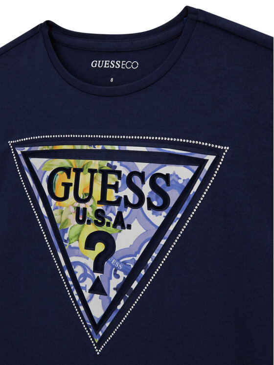 Guess Guess T-Shirt J6GI13 K6YW4 Granatowy Relaxed Fit