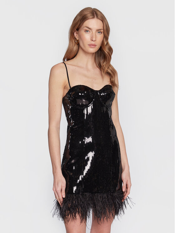 Marciano Guess Marciano Guess Коктейлна рокля 3RGK34 6164A Черен Slim Fit
