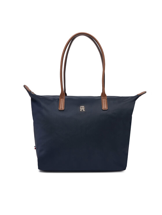Tommy Hilfiger Tommy Hilfiger Ročna torba Popette Tote AW0AW17711 Mornarsko modra