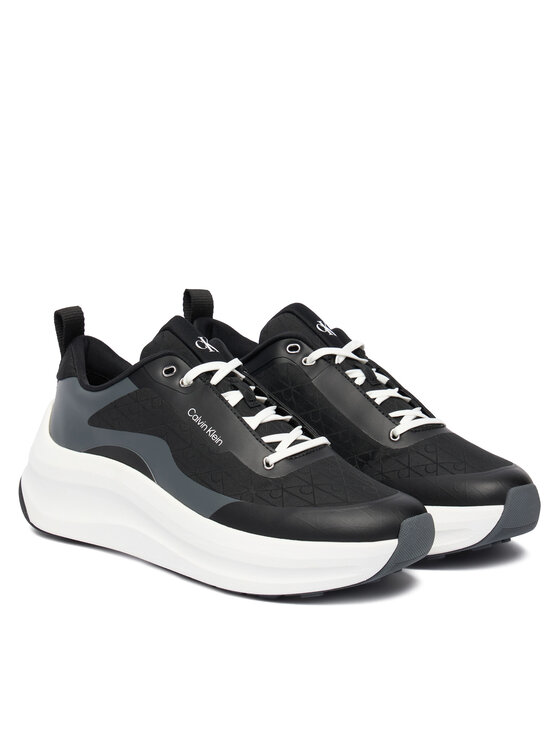Calvin Klein Calvin Klein Sneakersy Chunky Runner Laceup Mix Aop YW0YW02077 Čierna