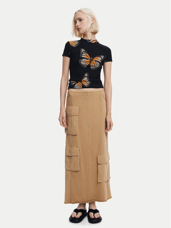 Desigual Desigual Тишърт Croise 24WWTK55 Черен Slim Fit