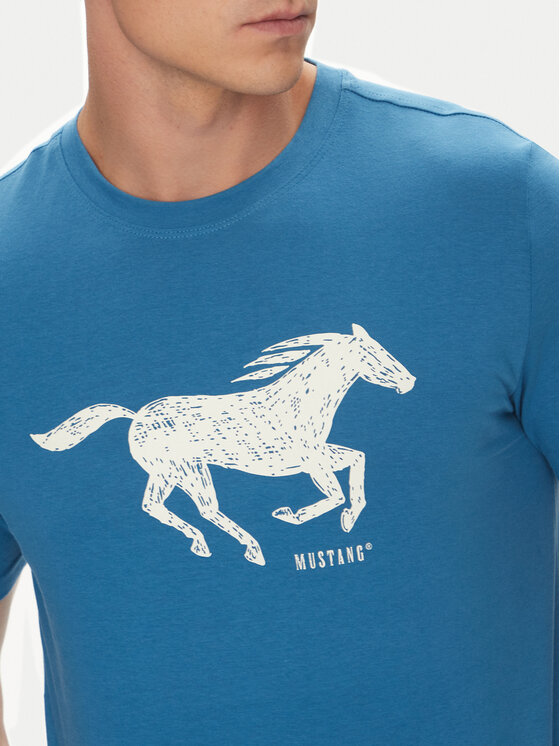 Mustang Mustang T-Shirt Austin 1016483 Niebieski Regular Fit