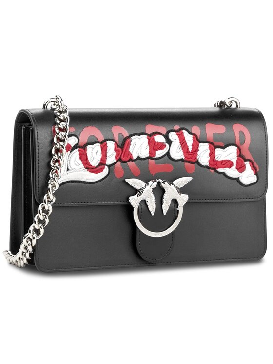 PINKO Pinko Дамска чанта Love Me Tender Forever Tracolla PE 18 PLTT 1P2134 Y4JB Черен