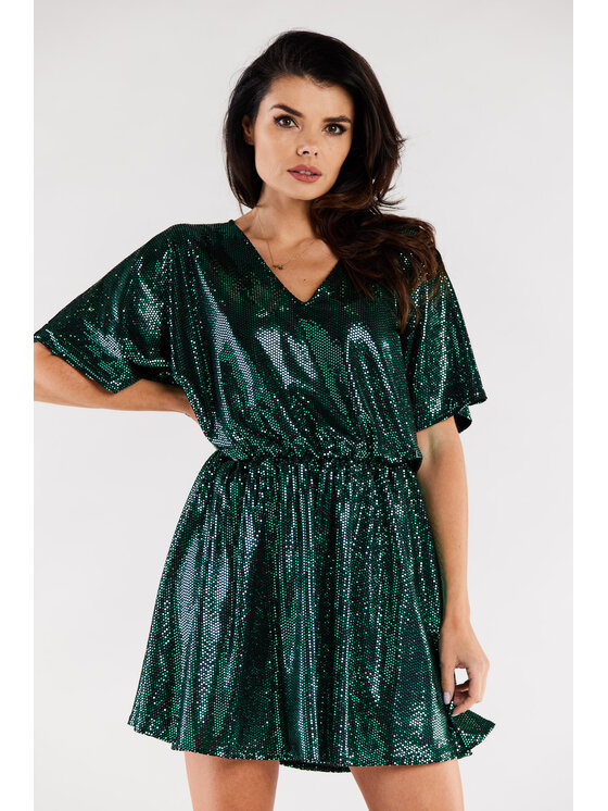 Awama Awama Abito da sera A561 Verde Basic Fit