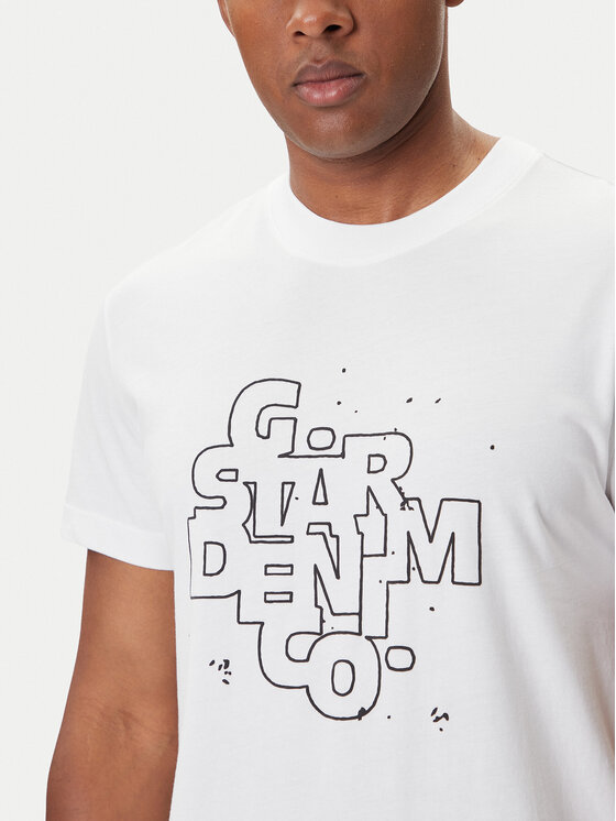 G-Star Raw G-Star Raw Marškinėliai HD Print D26824-D975 Balta Regular Fit