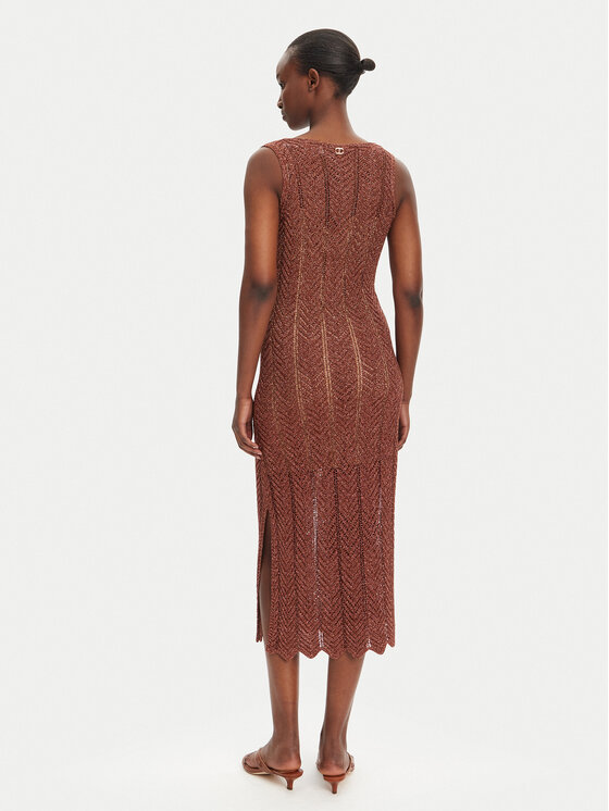 TWINSET TWINSET Trikotažinė suknelė 251TT319A Ruda Slim Fit