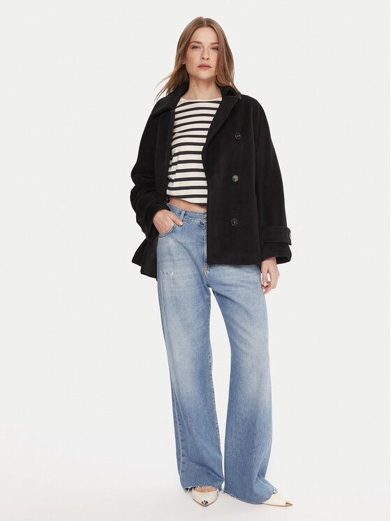 Marella Marella Vilnas mētelis Dovere 2523086112 Melns Regular Fit