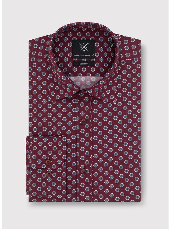 Pako Lorente Pako Lorente Koszula P23WF-1X-019 Bordowy Slim Fit