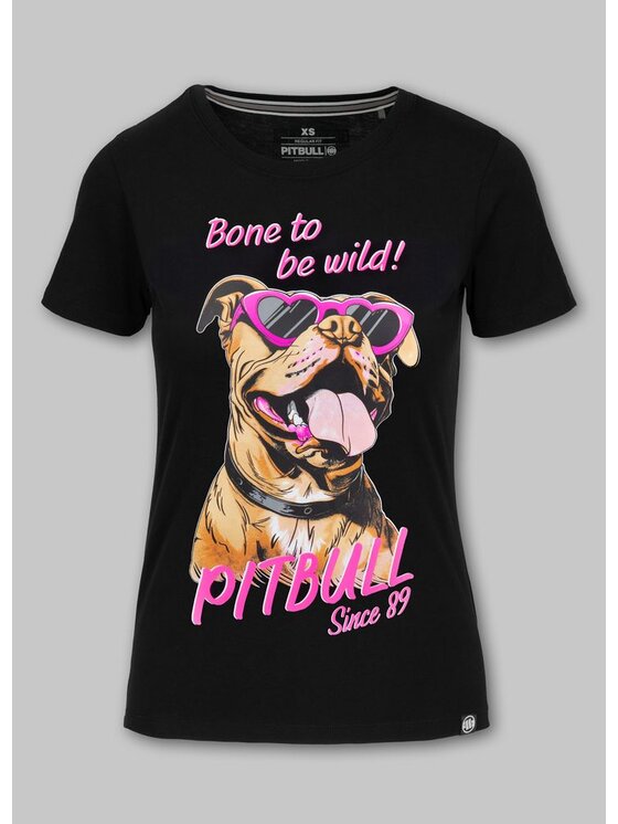 PITBULL PITBULL T-Shirt Koszulka damska SUNGLASSES DOG XL Czarny Regular Fit