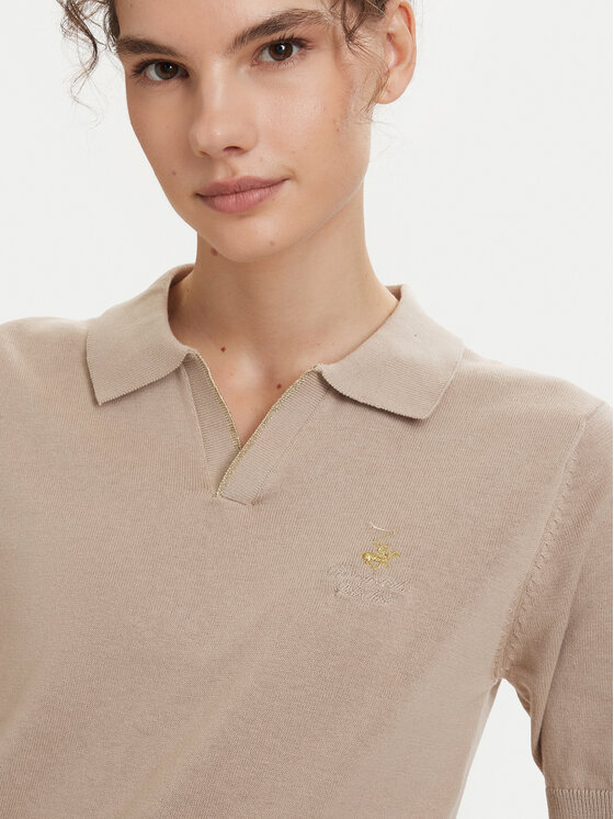 Beverly Hills Polo Club Beverly Hills Polo Club Polokošeľa P-SS26W-M550273 Béžová Regular Fit