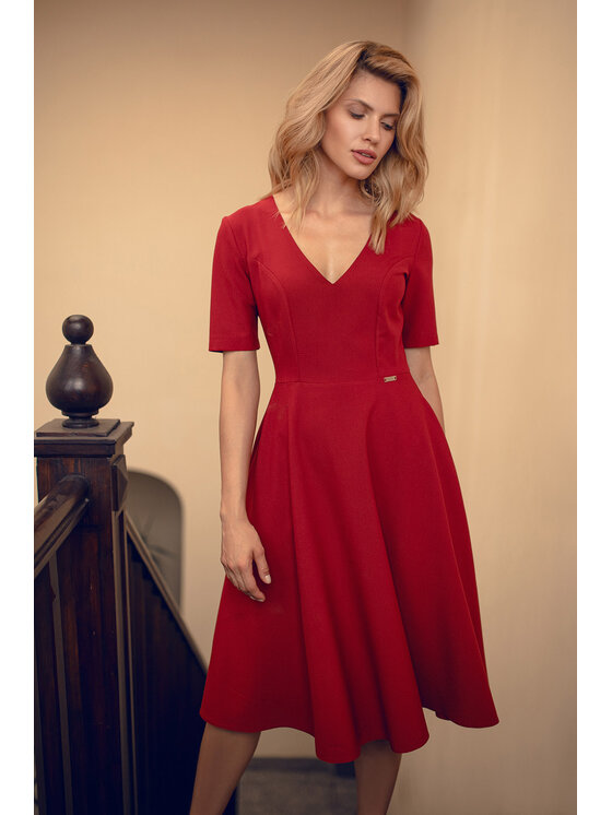 FIGL FIGL Šaty M673 Bordová Regular Fit