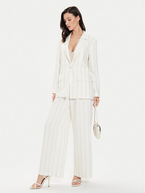 Tamaris Apparel Tamaris Apparel Spodnie materiałowe Carrara TAW0533 Écru Wide Leg