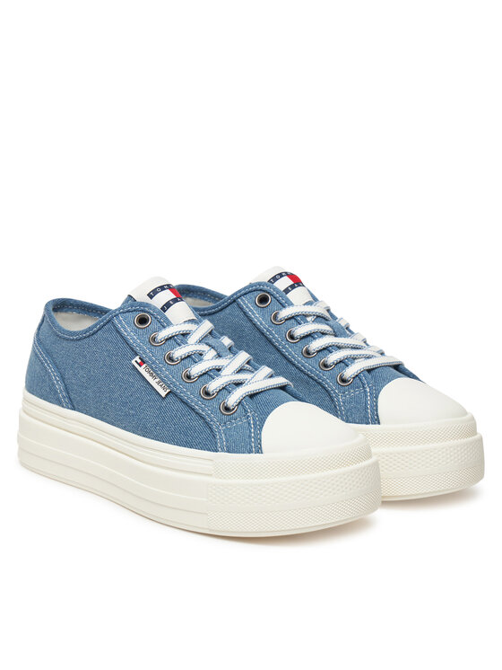 Tommy Jeans Tommy Jeans Laisvalaikio batai Tjw Foxing Flatform Lc EN0EN02736 Mėlyna