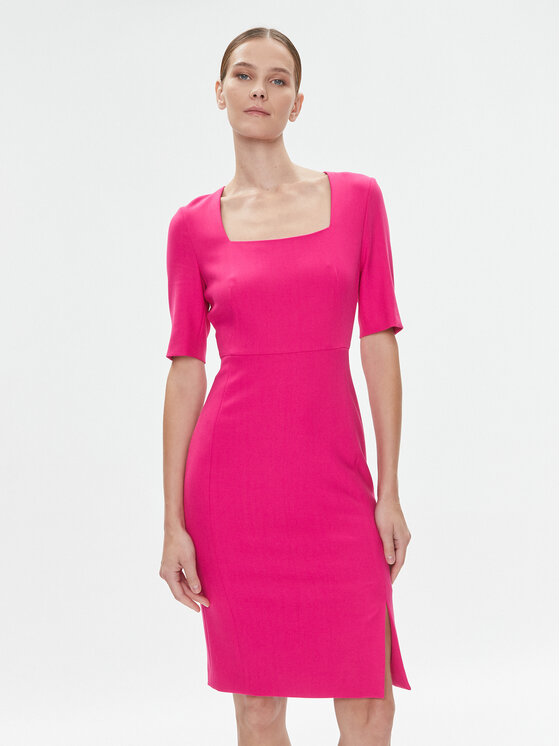 Boss Cocktail obleka Doneba 50505816 Roza Slim Fit