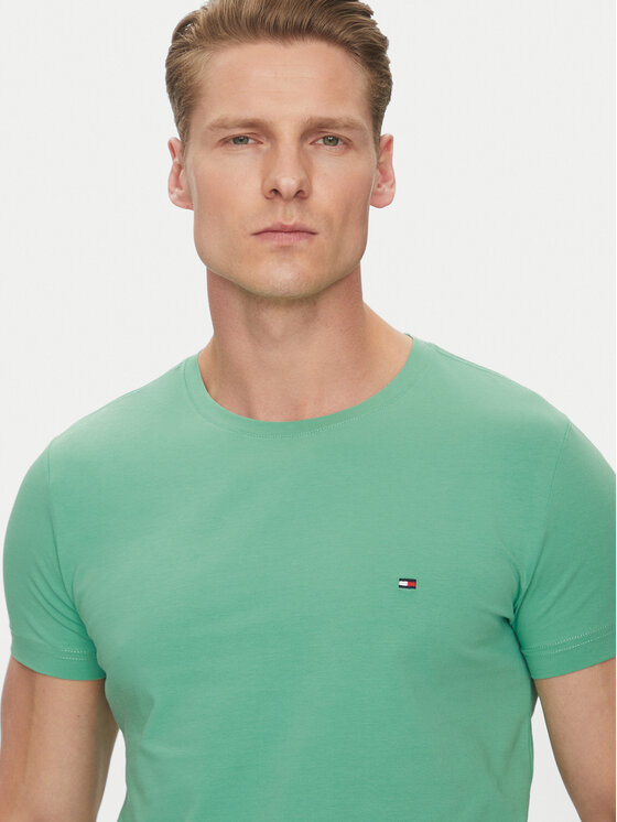 Tommy Hilfiger Tommy Hilfiger Тишърт MW0MW10800 Зелен Slim Fit