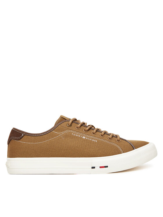 Tommy Hilfiger Męskie Tenisówki, rozmiar 46, Brązowe, Hi Vulc Street Canvas FM0FM05515