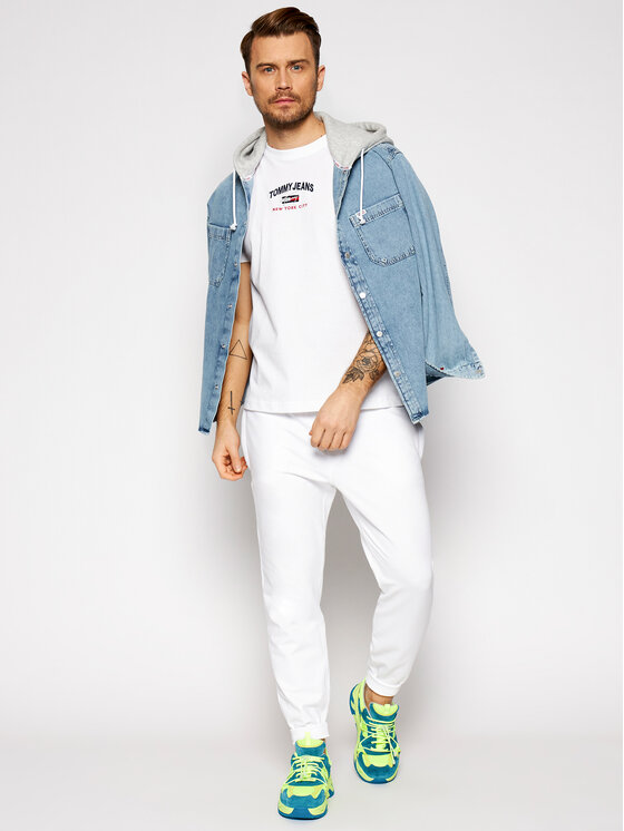 Tommy Jeans Marškinėliai Timeless Tommy Script DM0DM10620 Balta Regular Fit  • Modivo.lt