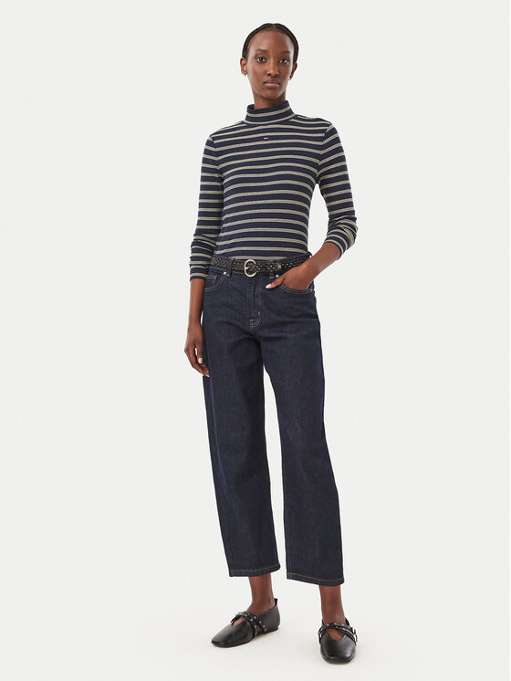 Tommy Jeans Tommy Jeans Bluzka Essential DW0DW19830 Granatowy Slim Fit