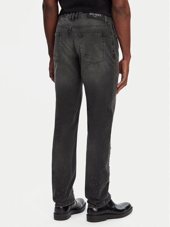 Balmain Balmain Jeansy DH1MI043DE68 Szary Regular Fit