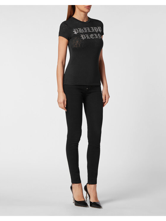 PHILIPP PLEIN PHILIPP PLEIN T-shirt 9809 Nero Skin Tight Fit