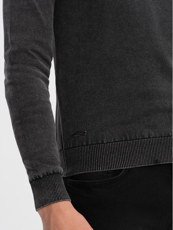Ombre Ombre Sweter OM-SWOS-0108 Czarny Fitting Fit