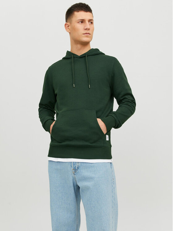 Jack&Jones Džemperis ar kapuci 12182537 Zaļš Standard Fit