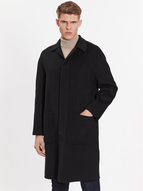 Calvin Klein Calvin Klein Вовняне пальто K10K111601 Чорний Regular Fit