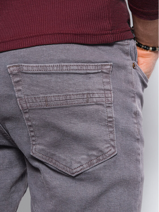 Ombre Ombre Jeansy P1058 Šedá Slim Fit