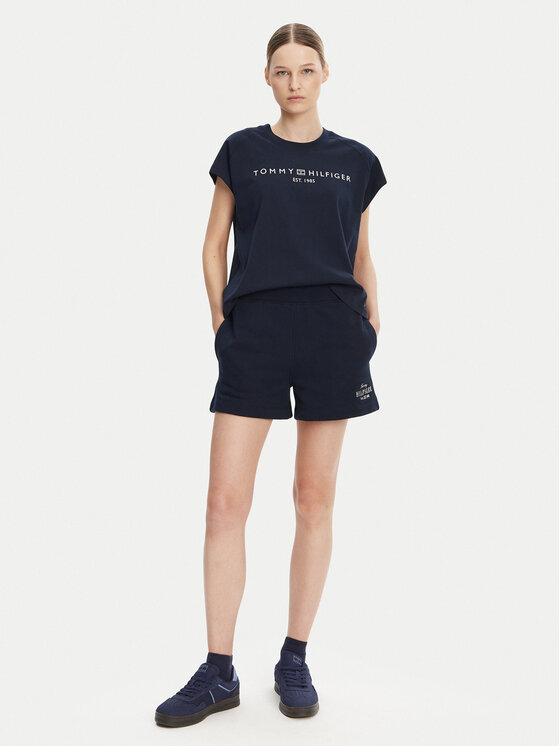 Tommy Hilfiger Tommy Hilfiger T-shirt WW0WW46113 Tamnoplava Regular Fit