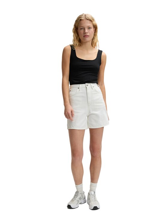 Lee Lee Szorty jeansowe 112376779 Biały Regular Fit