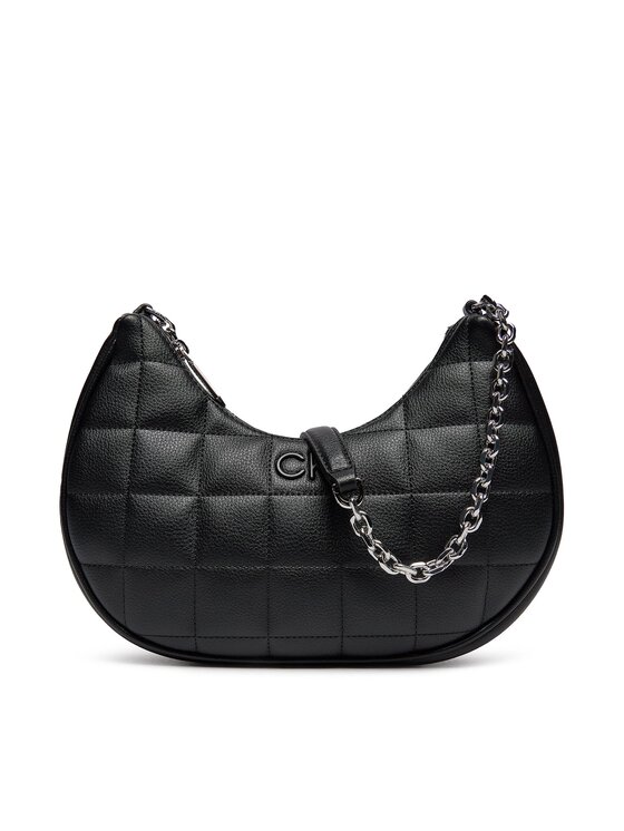 Geantă Calvin Klein Square Quilt Chain Shoulder Bag K60K612018 Negru