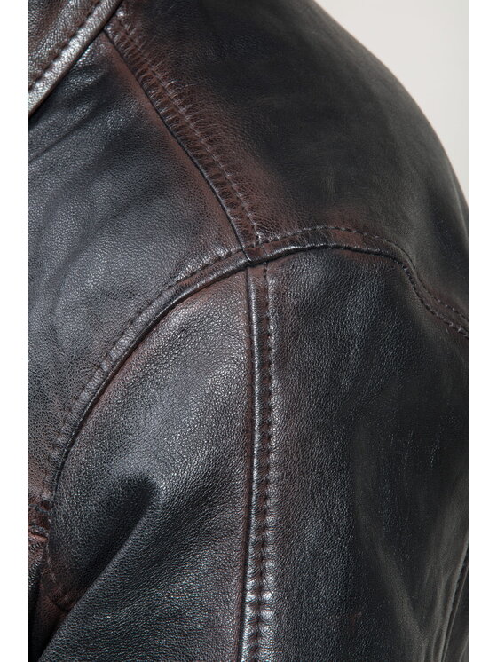David Ryan David Ryan Kurtka skórzana ROCCO Czarny Regular Fit