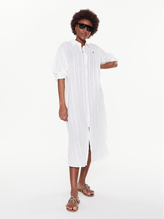 Polo Ralph Lauren Polo Ralph Lauren Strandkleid 21364379 Weiß Relaxed Fit