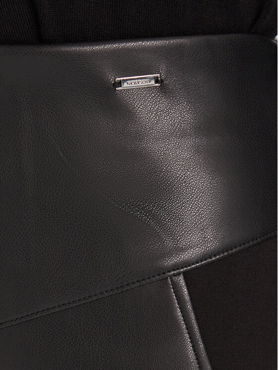 Morgan Morgan Sukňa z imitácie kože 242-JMADO Čierna Slim Fit
