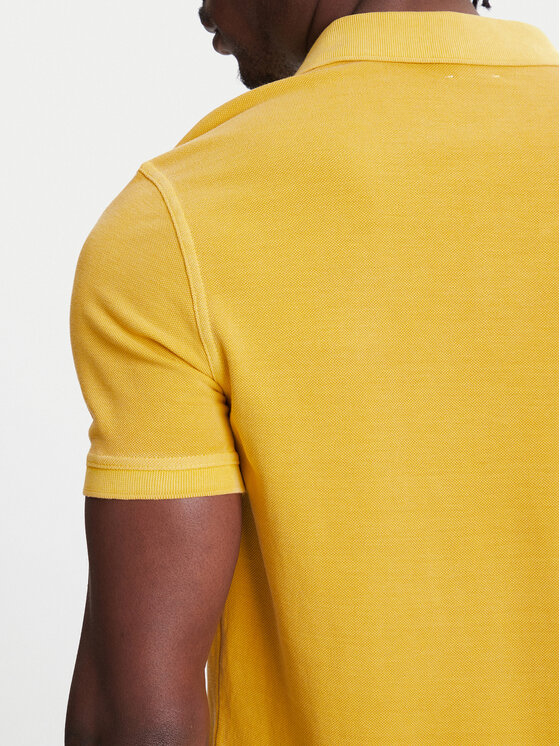 United Colors Of Benetton United Colors Of Benetton Тениска с яка и копчета 3089U302D Жълт Regular Fit
