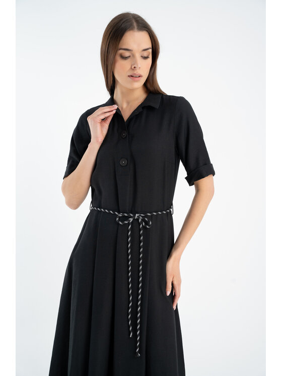 CLICK CLICK Letné šaty 60-6103 Čierna Comfortable Fit