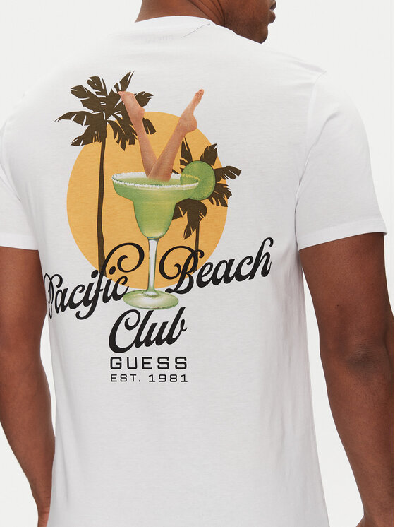 Guess Guess Tricou M5GI58 KBW41 Alb Regular Fit