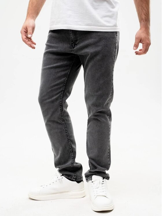 Urban City Urban City Jeansy Spodnie Jeansowe Męskie Ciemne Szare UrbanCity Pocket Logo 34 Szary Regular Fit