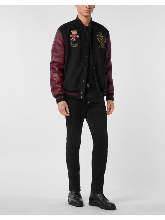 PHILIPP PLEIN PHILIPP PLEIN Kurtka skórzana 26997 Czarny Regular Fit