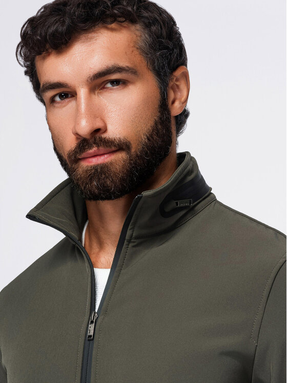Ombre Ombre Kurtka przejściowa OM-JANP-0233 Czarny Regular Fit