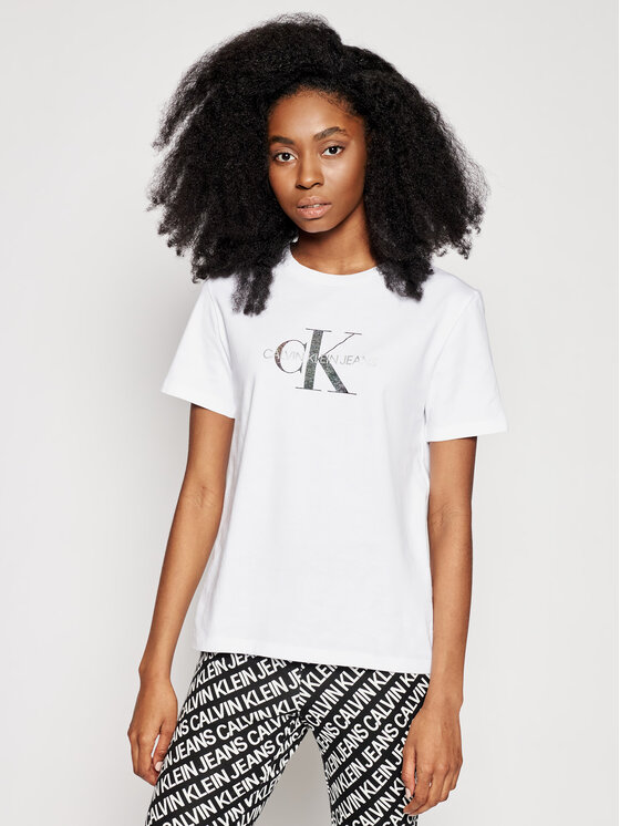 Calvin Klein Jeans Marškinėliai J20J215316 Balta Regular Fit • Modivo.lt