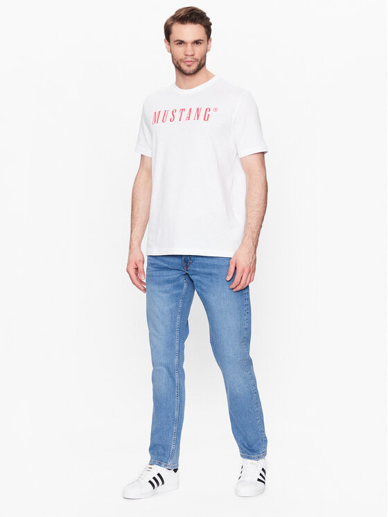 Mustang Mustang T-Shirt Alex 1013221 Biały Regular Fit