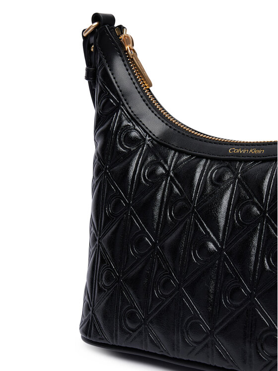 Calvin Klein Calvin Klein Torebka Emblem Aop Debossed Shoulder Bag LV04F3874G Czarny